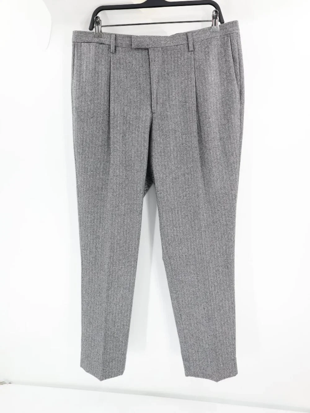 Banana Republic Trousers Mens 35 L29 Slim Fit Herringbone marzotto Wool Pleated